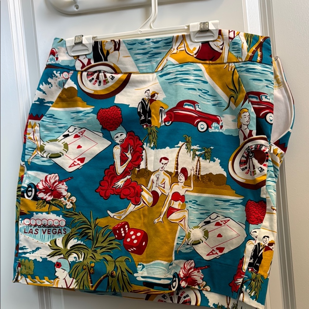 Loudmouth Red and Blue Resort Mini Skirt
